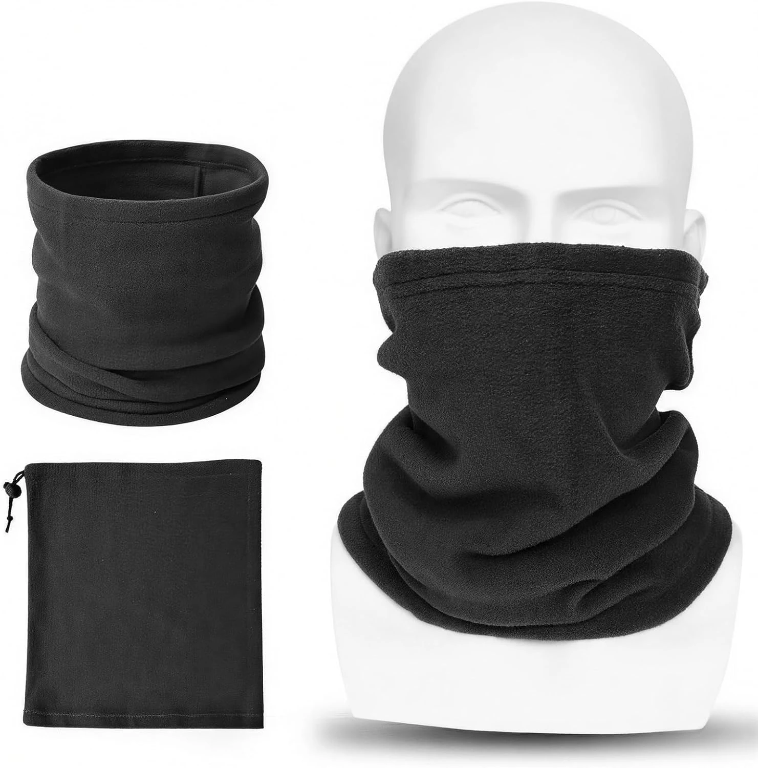 

Winter Fleece Half Face Mask Windproof Thermal Neck Gaiter Cold Weather Balaclava Face Cover for Outdoor Cycling Skiing Tactical