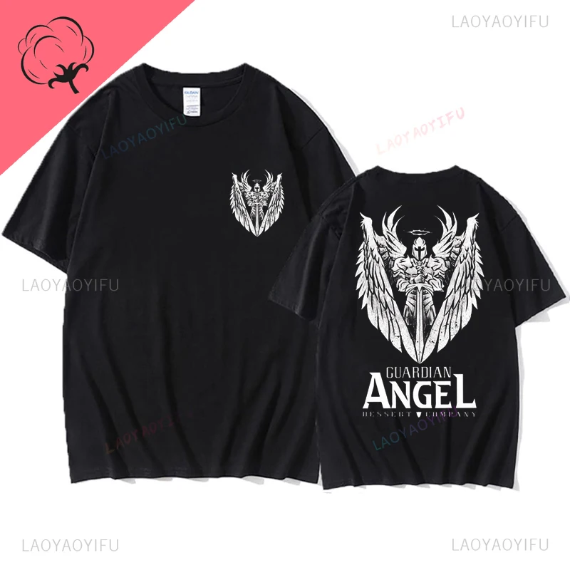 Dragon and Sword Symbol Impresso T-shirt, Camisa de Algodão Unisex, Manga Curta, Solta, Casual, O-Neck, Moda, Venda Quente