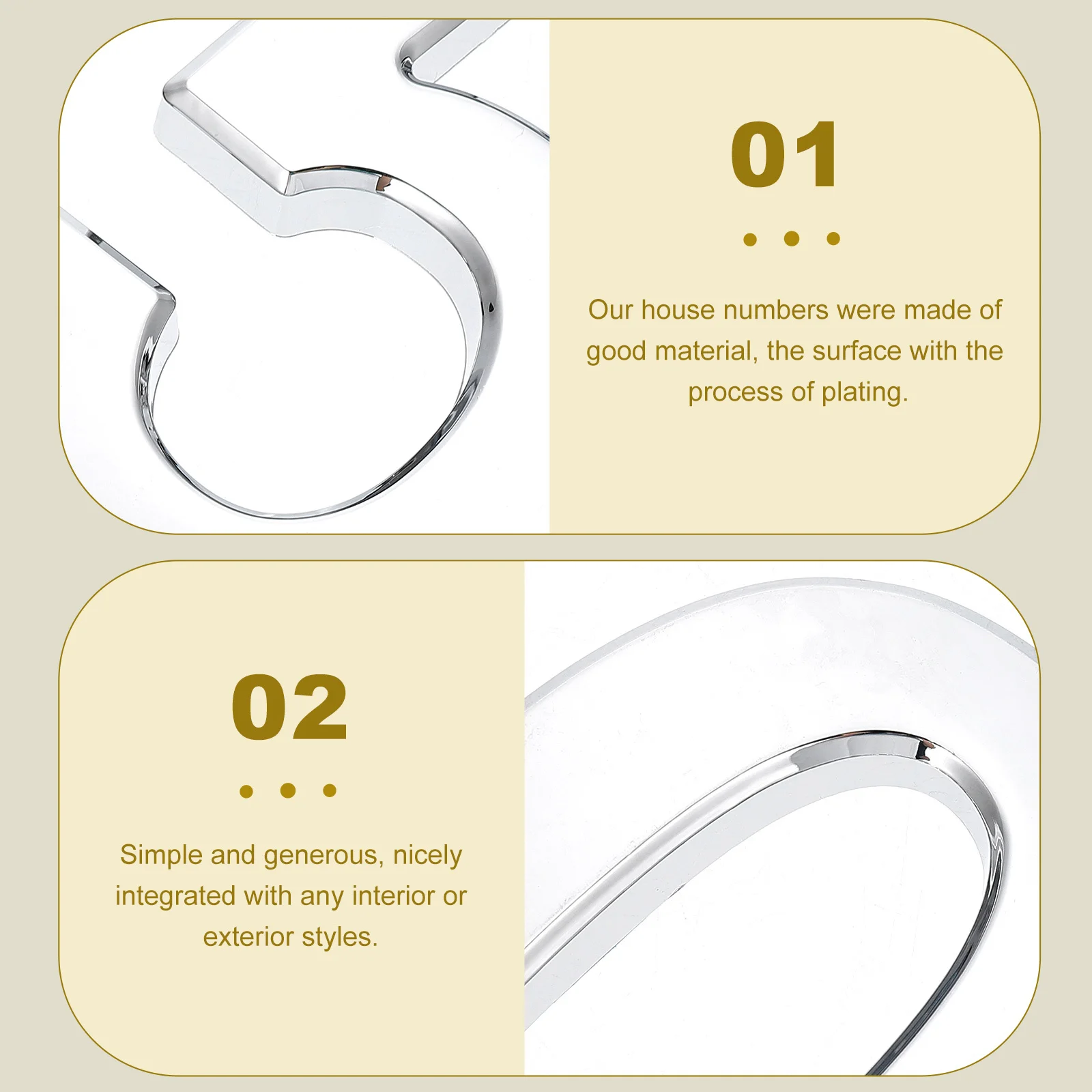 

10Pcs House Number Sign Durable ABS Plated 0- Apartment Door Mailbox Number for Home Office Outdoor Decoration