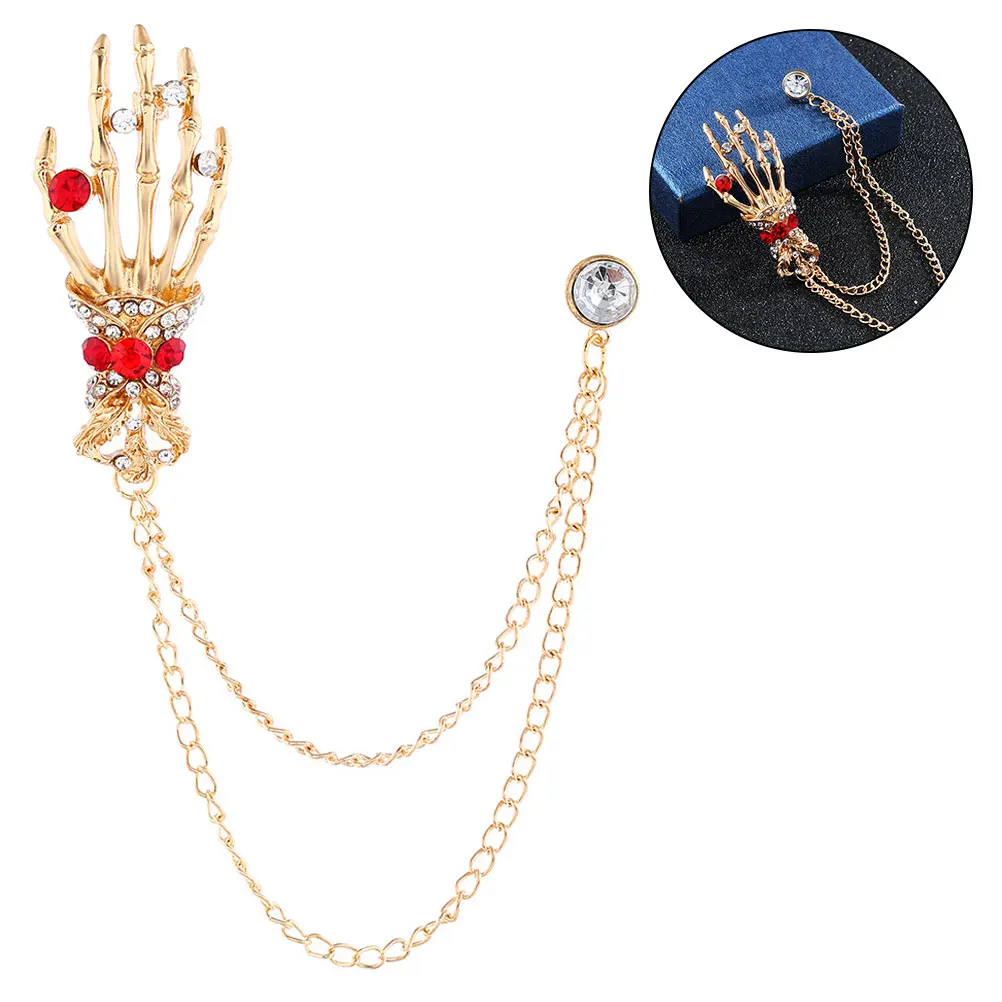 

1 pc Skull Brooch Creative Halloween Hands Decor Unique Clothes Accessory For Men Women Special Party Gift