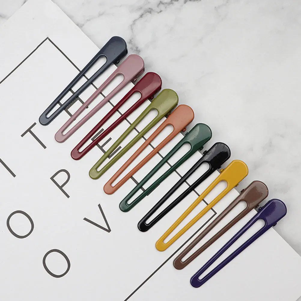 

10Pcs Duckbilled Hairpins Random Color High Quality Stainless Steel Elegant Design Wedding Gift Lovely Barrettes