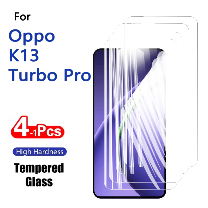 1–4 Stück Displayschutzfolien für Oppo K13 Turbo Pro 6,8 Zoll, gehärtetes Glas, Kristall, hohes Aluminium, kratzfeste Hülle, freundlicher Fingerabdruck