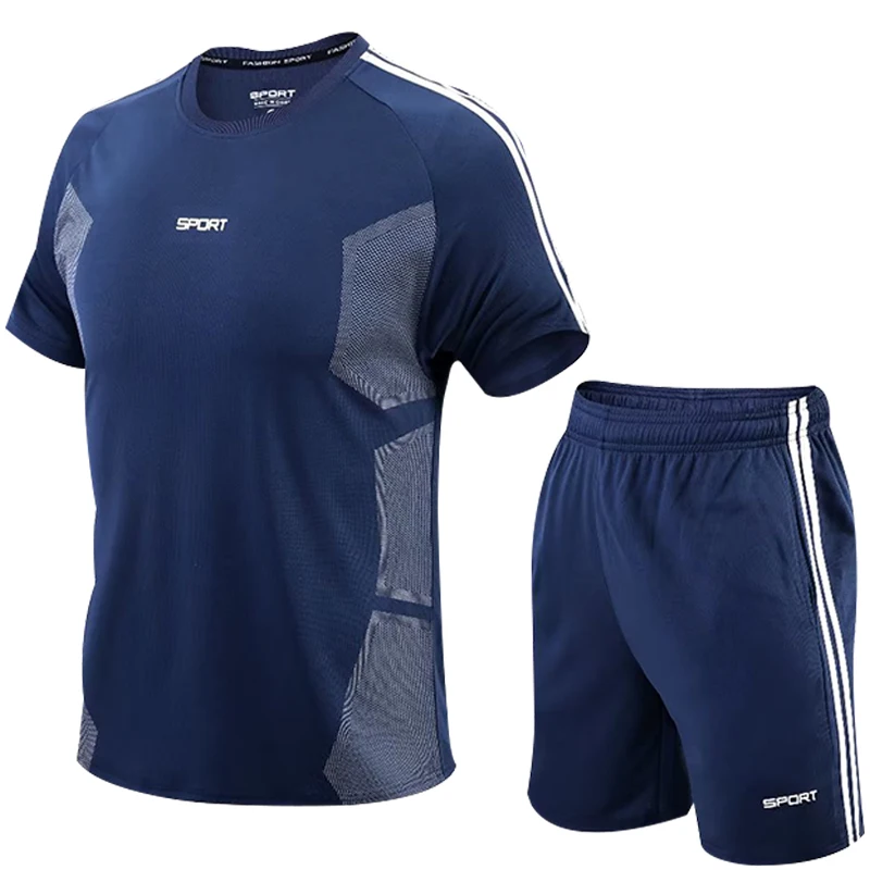 New Men's sportswear suit GYM fitness clothing football training set jersey jogging men's suit running sportswear sports suit