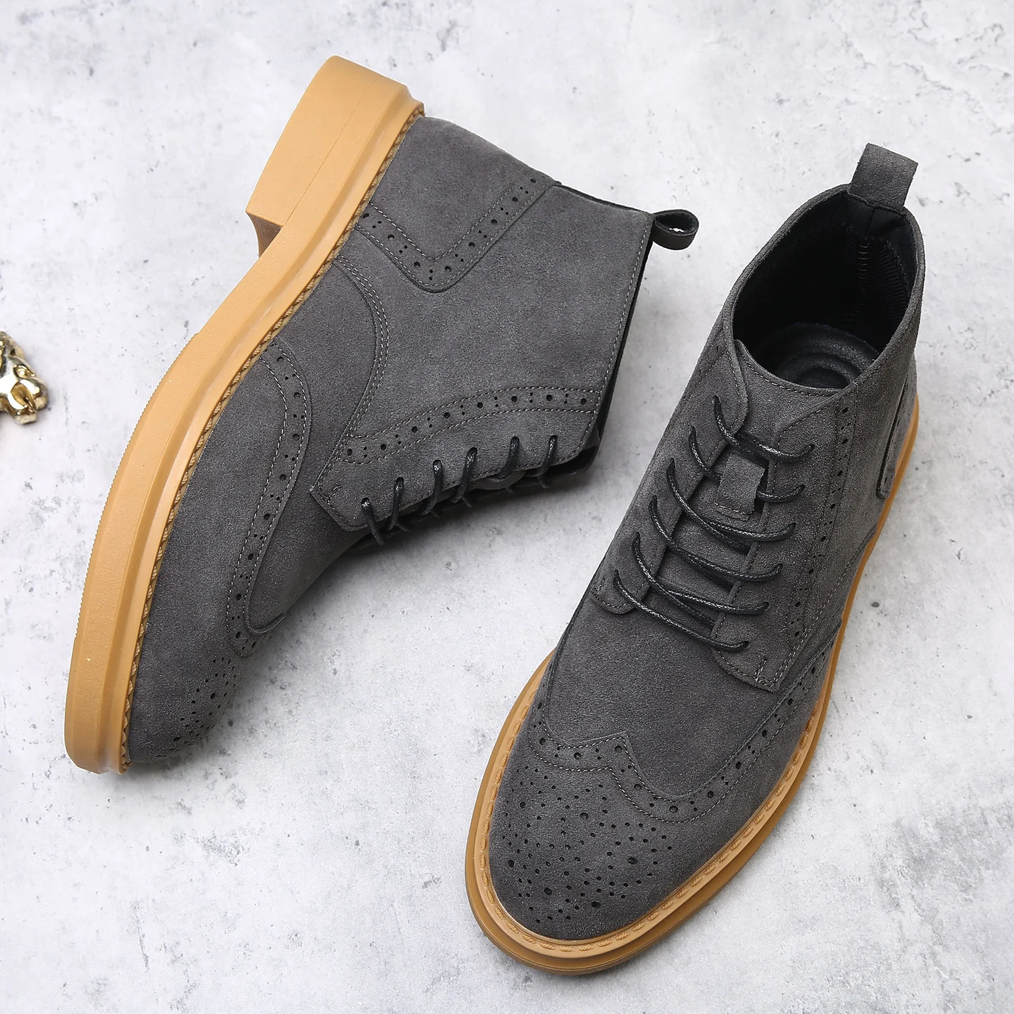 

Высококачественные мужские кожаные высокие сапоги на шнуровке, модные осенние новые стильные мужские нескользящие и удобные уличные ботинки