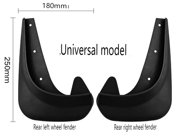 4Pcs Universal Car Fender ABS Soft Rubber Splash-proof Mudguard Suitable for Cars SUV Car Modification Accessories