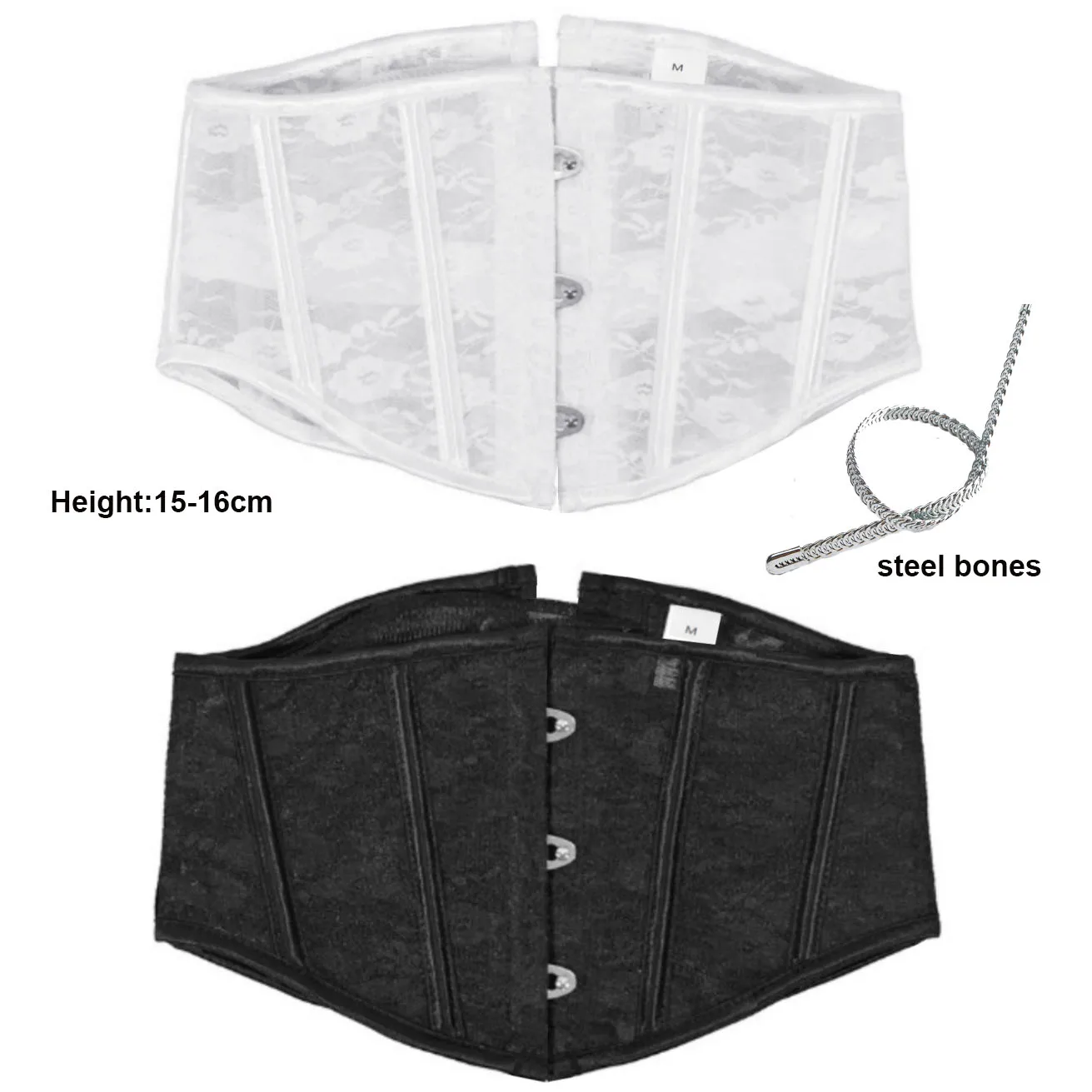 Short Torso Gothic Corset Lace Bustiers Corsets Underbust Steel Bone Waist Trainer Corset Slimming Waist Modeling Strap Women