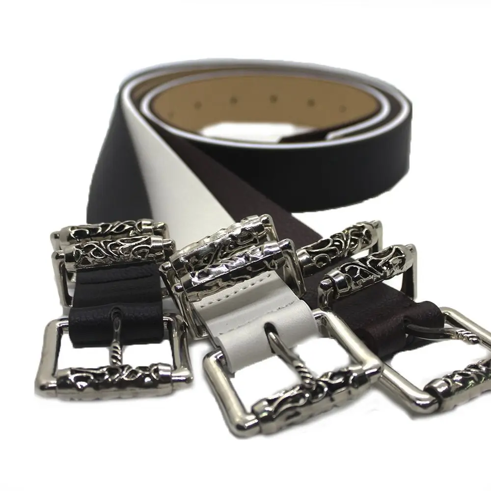 Silver Alloy Carved Roller Hollow Crowe Pin Buckle Belt Punk High Street Men's And Women's Fashion Trend Trouser Decoration