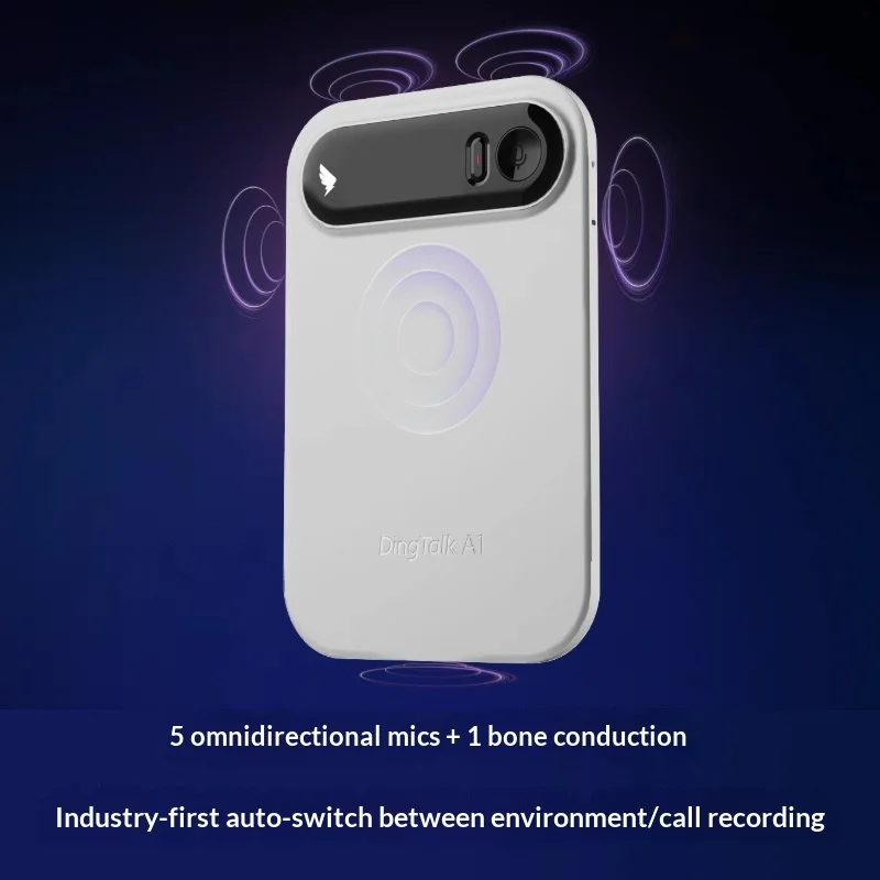 A1 Intelligent AI Recorder Conference Microphone Real-time Transcription Translation Bright Moon Silver
