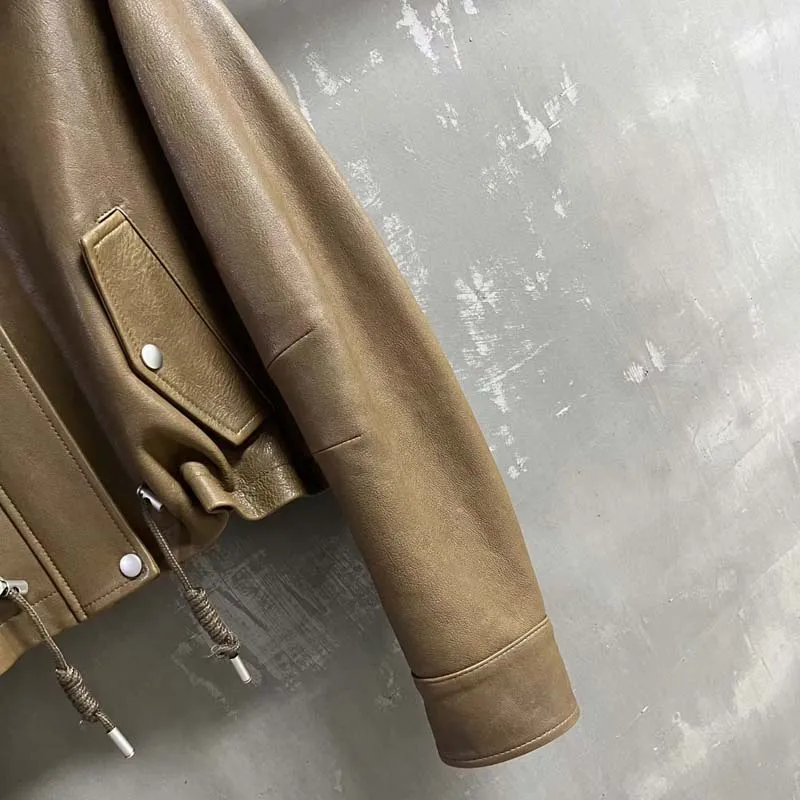 women coat autumn 2025 new fashion short length Imported real sheepskin long sleeve high quality female clothes