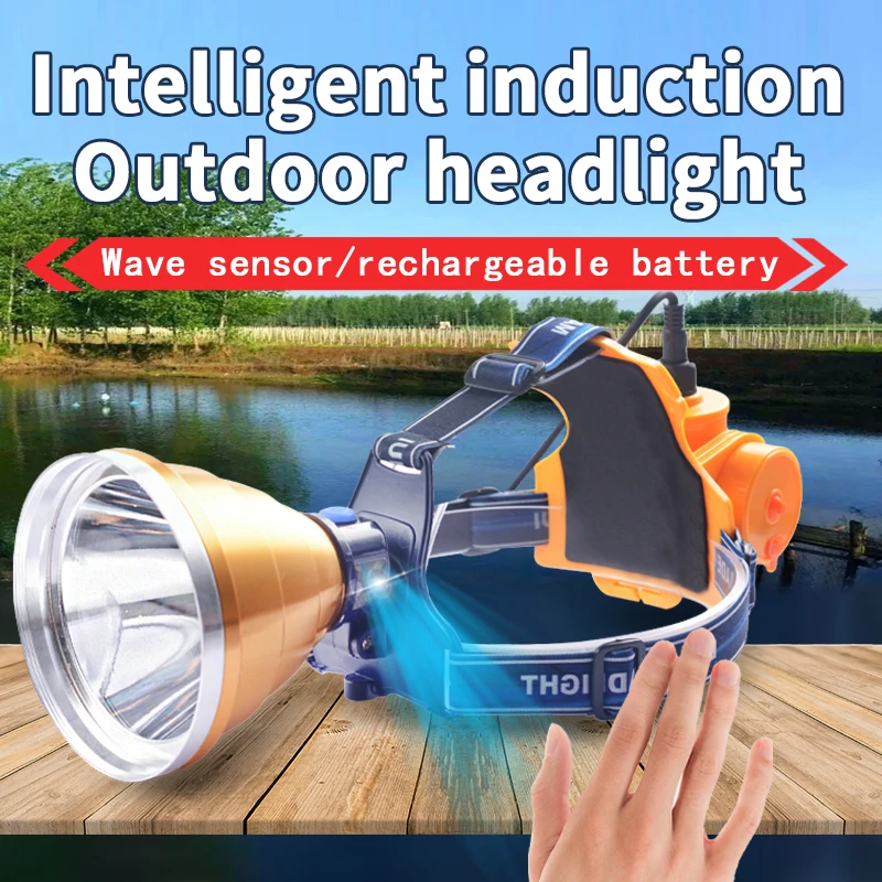 Aluminum Alloy Waterproof High Power LED Split Rechargeable Induction Headlamp