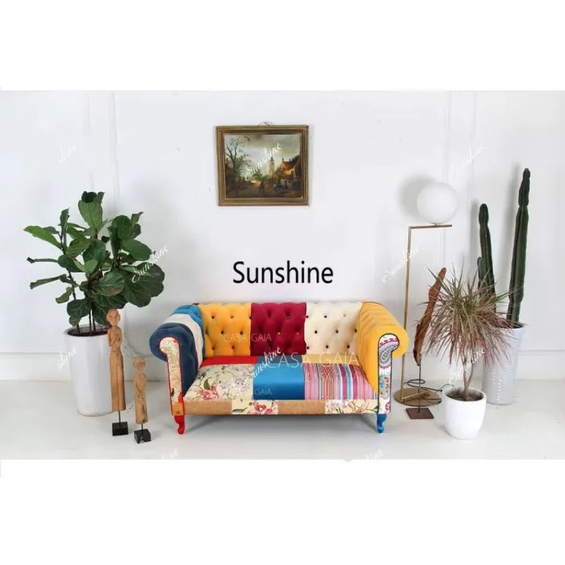 Modern light luxury living room fabric double sofa