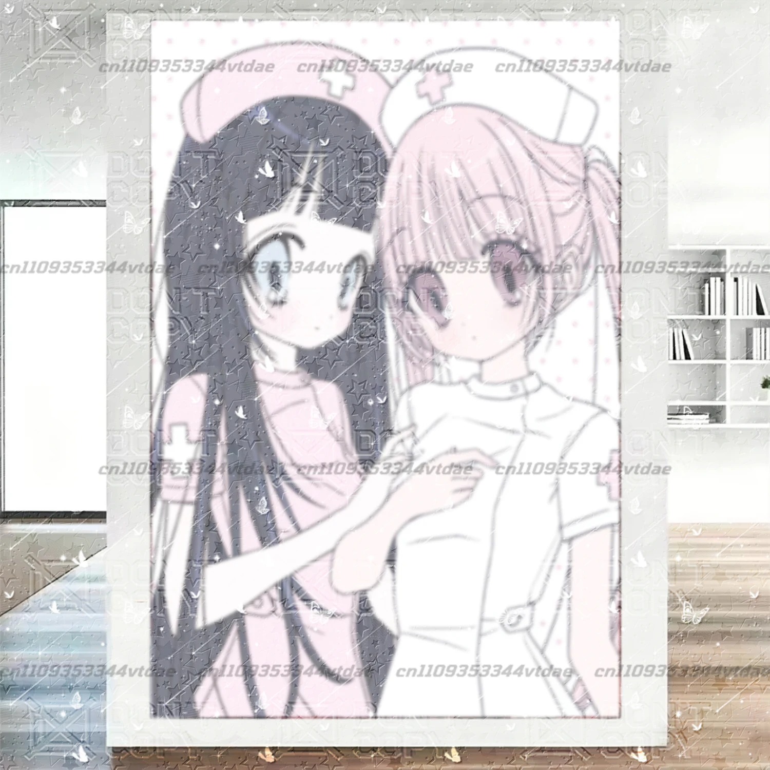 Kawaii Anime Wall Poster Cute Girl Artwork Print Bedroom Living Room Decor Aesthetic Wall Hanging Decoration Gift