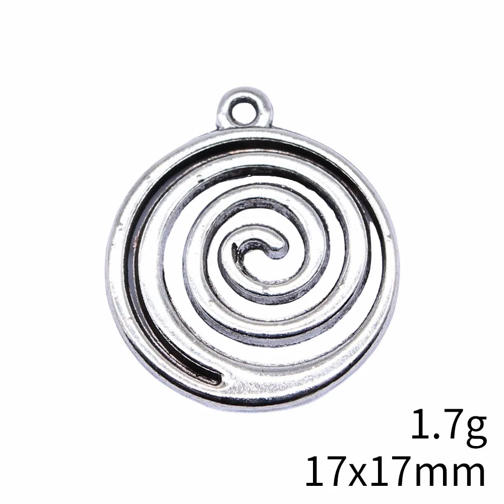 20pcs 11x8mm Antique Alloy Charms Spiral Screw Helix Spire Volution Tibetan Silver  Pendants Jewelry Making DIY Handmade Craft