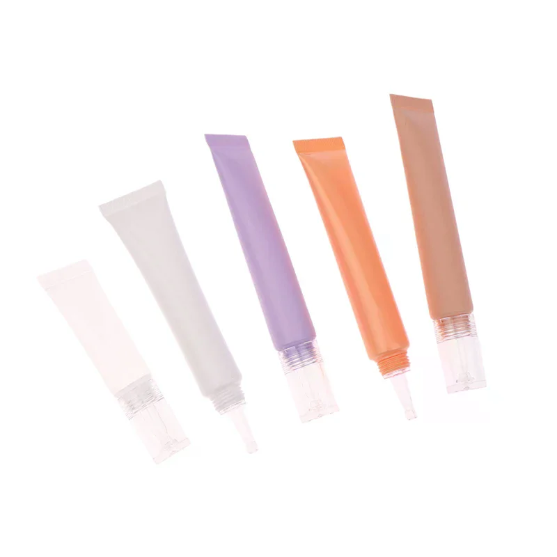 10/15/20 جرام أنابيب مستحضرات التجميل الناعمة واقية من الشمس كريم غسول الأساس السائل زجاجات إعادة الملء حمض الهيالورونيك قطارة زجاجة فارغة