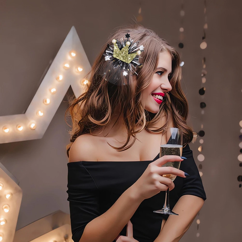 

4 Pcs New Year's Headdress Props Hair Clip Accessories Festival Clips for Women Piece