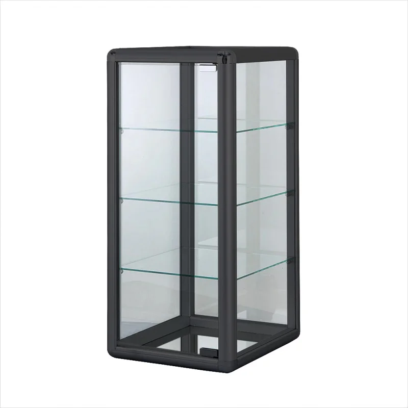 

Custom. black countertop display with strong aluminum frame