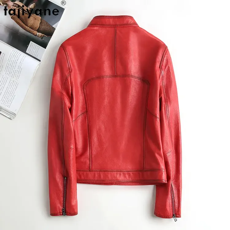 Vestes en Cuir pour femmes, manteaux et vestes en peau de mouton, Veste en Cuir véritable pour femmes, Veste de moto, 2022, Zm1924