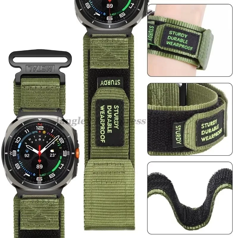 Sport Nylon Loop Watch Strap for Samsung Galaxy Watch 7 Ultra 47mm Band Bracelet for Samsung Watch7 Ultra Watchbands Accessories image 2