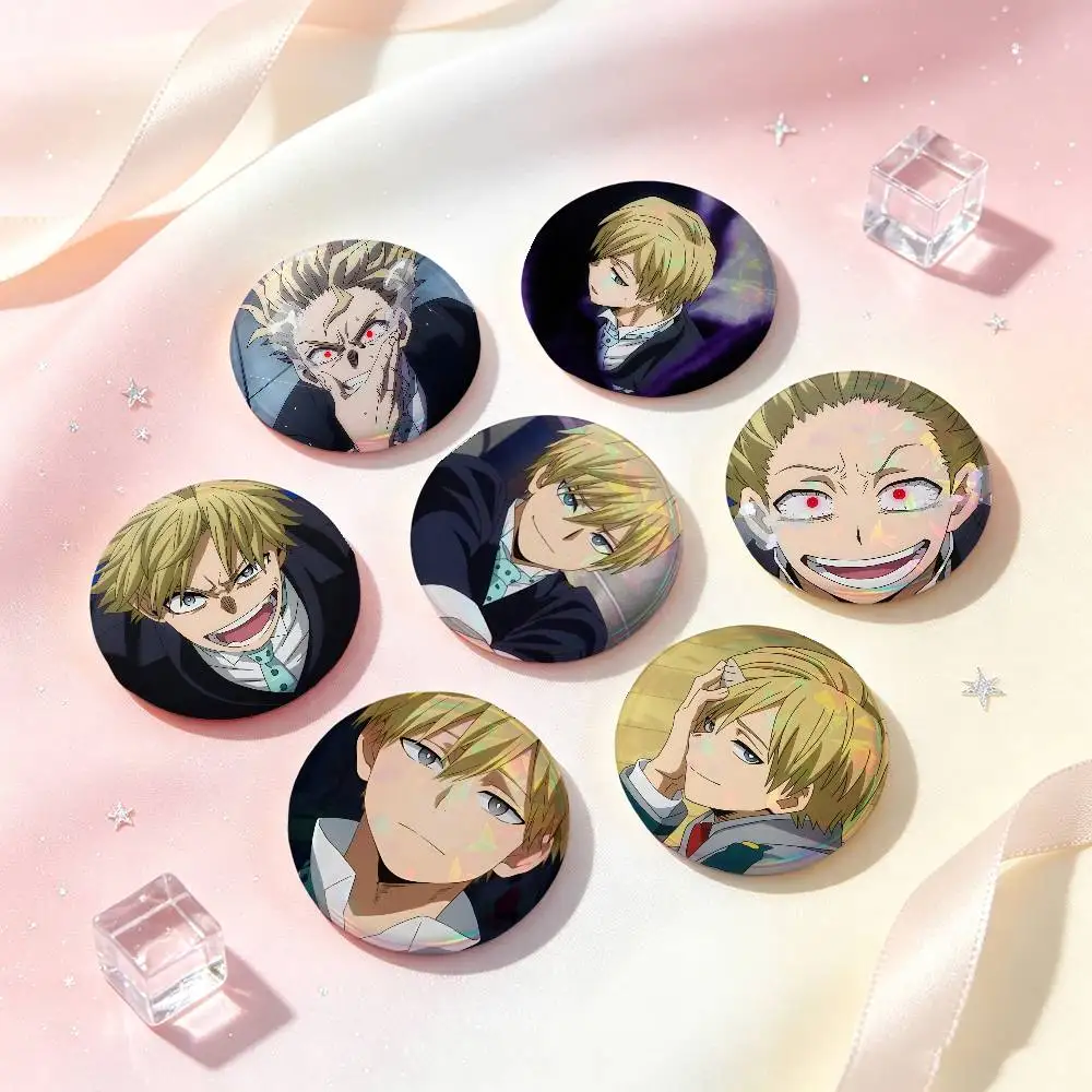 Neito Monoma Anime Figure Badges Button Round Creative Pin Brooch Badge Bag Decor Accessories Fans Collect Friends Gifts