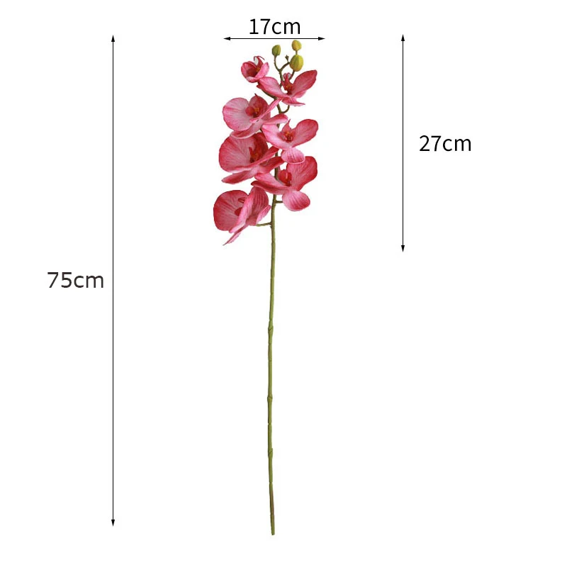 Mehrkopfige künstliche Blumensimulation 3D-Druck Orchideen Hochzeit Party Silikon Baumwolle Phalaenopsis gefälschte Blumen Tischdekoration