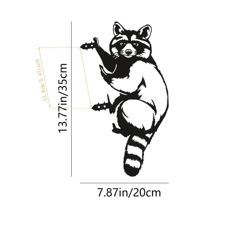 1pc Unique Metal Raccoon Stake - Handmade Outdoor Garden Decoration for Your Yard, Lawn and Trees