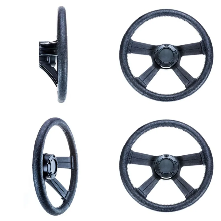 

Weatherproof 13-Inch Marine Boat Soft-Grip Steering Wheel with Cap