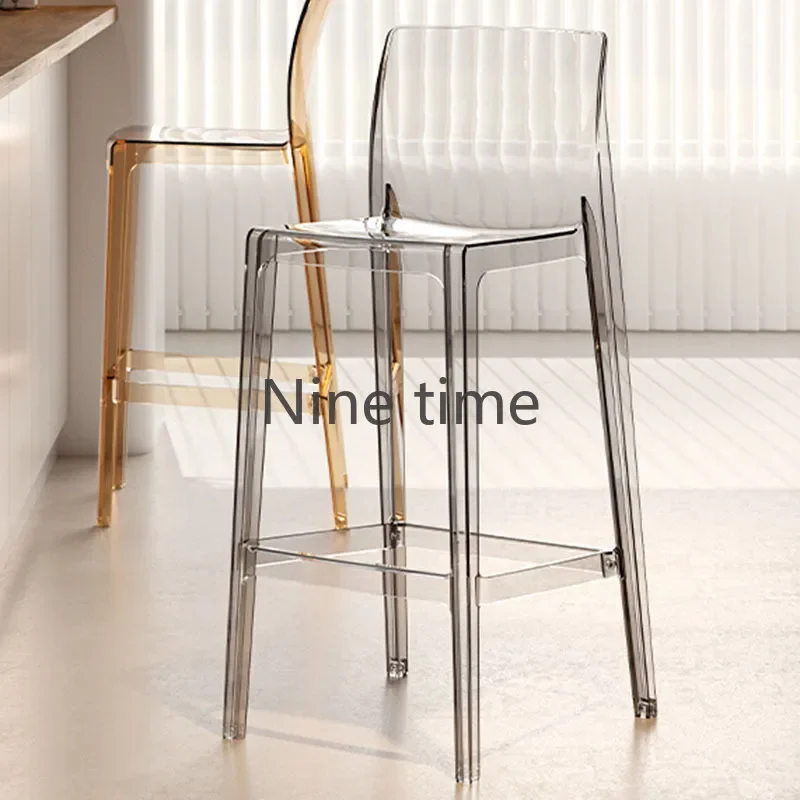 Modern Style Dining Room Chairs Rattan Bar Stool Gray Minimalist Chair High Stools Simple Aesthetic Wheels Luxury Furniture