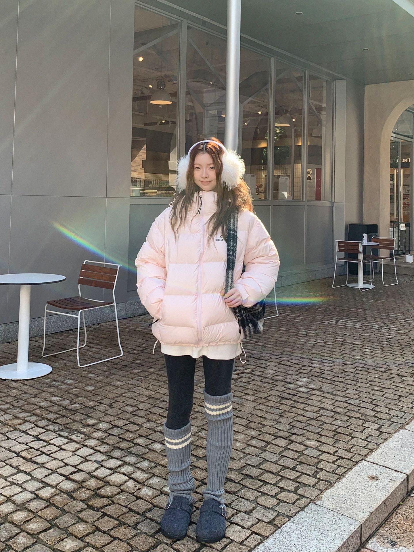 

Pink Hooded down Jaet Women's 2025 New Winter Faionable White Du down Coat Warm Simple Straight Cut Long Sve Zipper