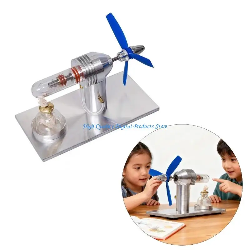 U2JE Educational Alloy Stirling Engine Science Model Heat Mechanical Energy Conversion Demonstrator Tool Physics Teaching Aid