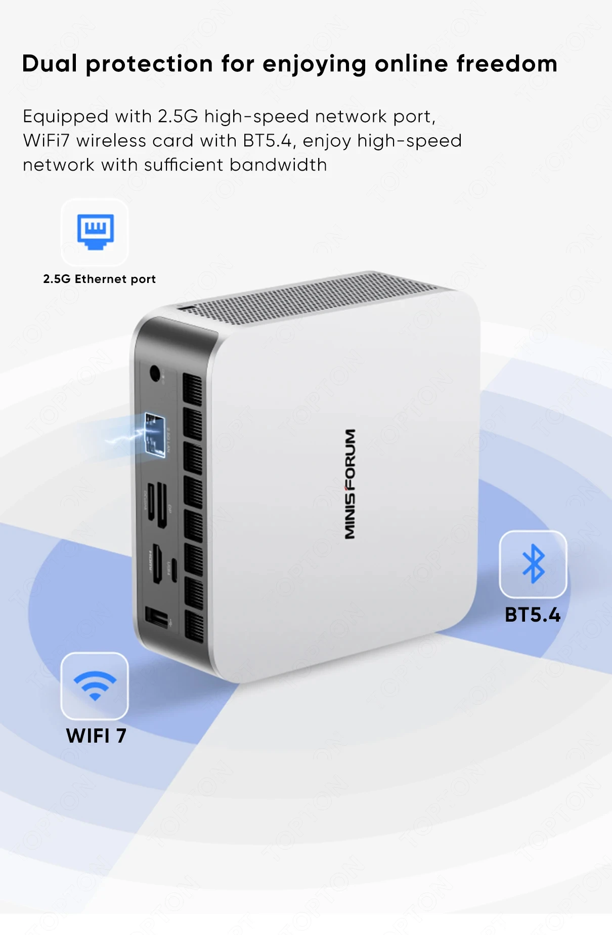 كمبيوتر صغير MINISFORUM AI X1 AMD Ryzen AI 9 HX 370/R7 255 OCuLink 2 * USB4 WiFi7 M.2 2280 فتحة x2 كمبيوتر ألعاب مكتبي