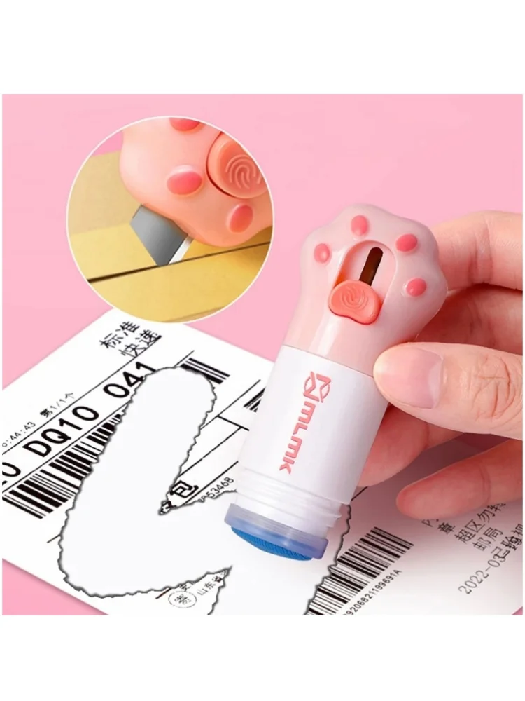 Cat Paw Thermal Paper Correction Fluid with Knife Parcel Box Opener Home Anti Peep Identity Information Privacy Protector Eraser