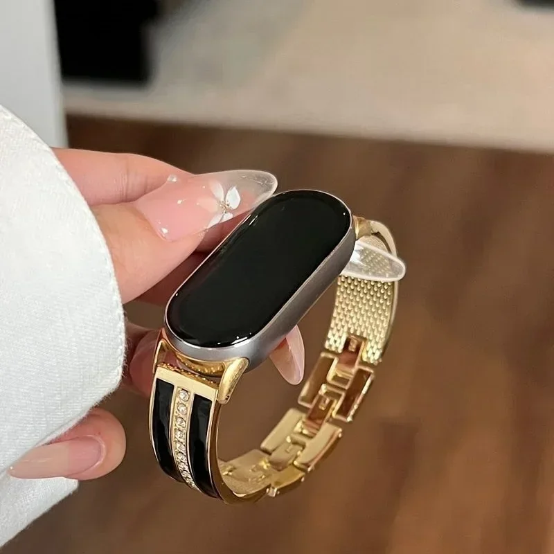 Luxury Strap for Mi Band 9 Bracelet Metal Wristband for Xiaomi Mi Band 9 Stainless Steel Band Miband 8 9 Replacement Accessories image 6