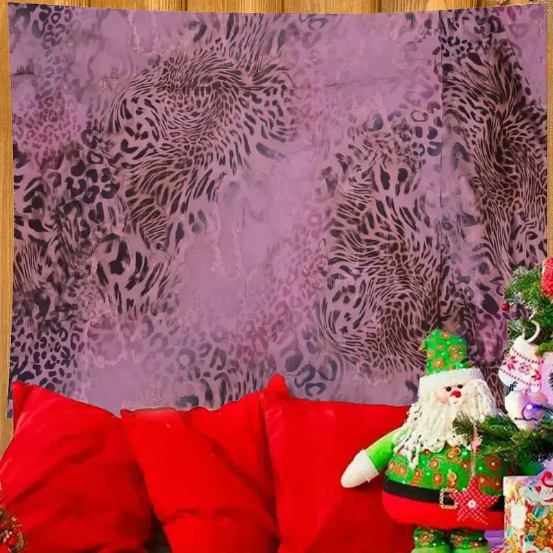VIKAMA Pink Purple Leopard Animal Print Mix Tapestry Home Art Piece Wall Decor Bedroom Living Room Safari Soft Durable Cozy Gift