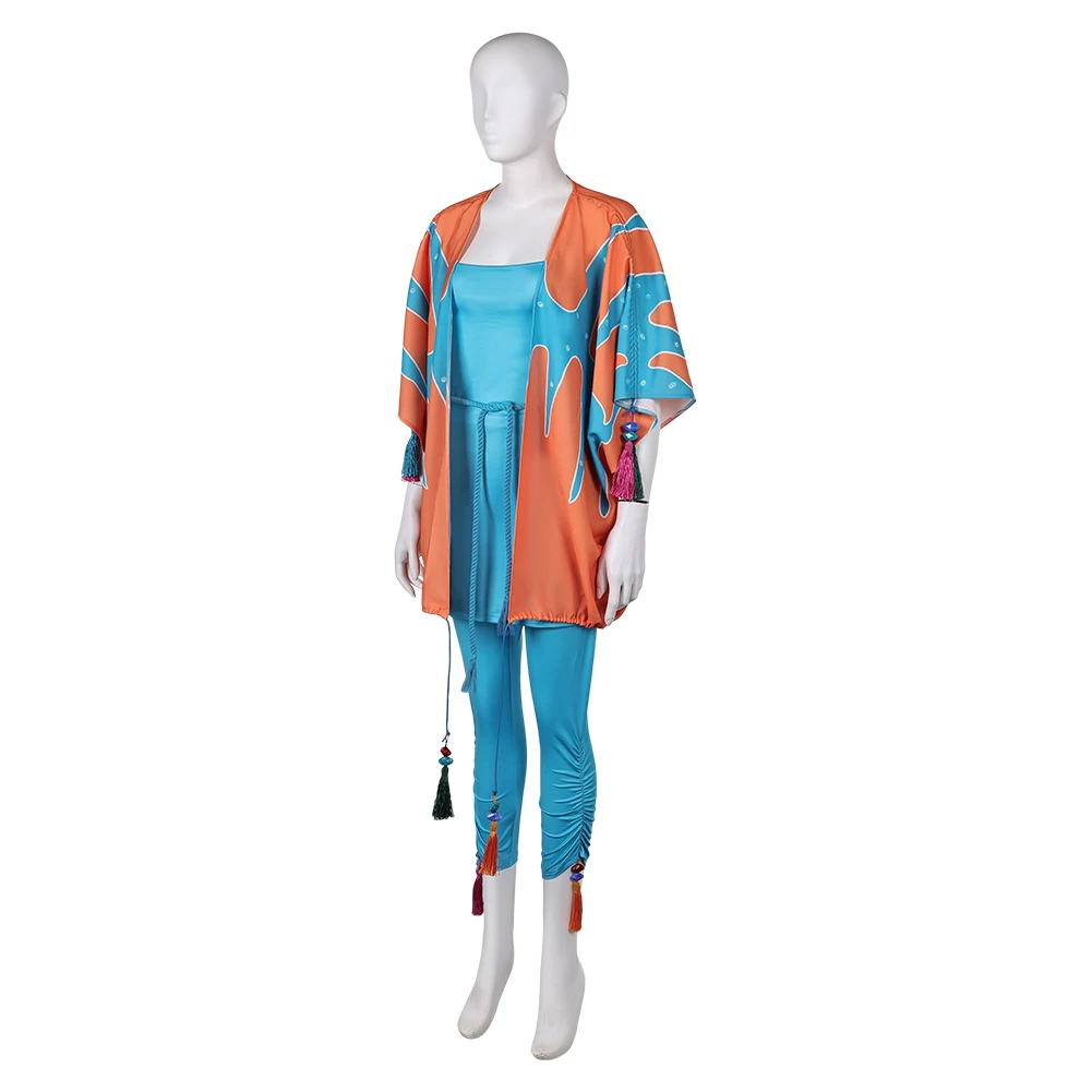 ABBA Retro Anni Agnetha benne Bjorn Costume Cosplay camicia pantaloni mantello Synni Lyngstad abito cappotto abiti Halloween Carnival Suit