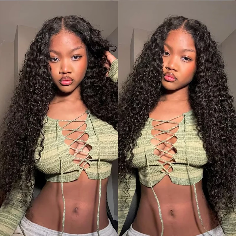 Midulla 13x6 curly 210 Density Lace Frontal Wig Hd Lace Frontal 40 Inch Deep Wave Wigs Human Hair 13x4 4x4 Hd Lace Frontal Wigs Pre plucked Indian Hair