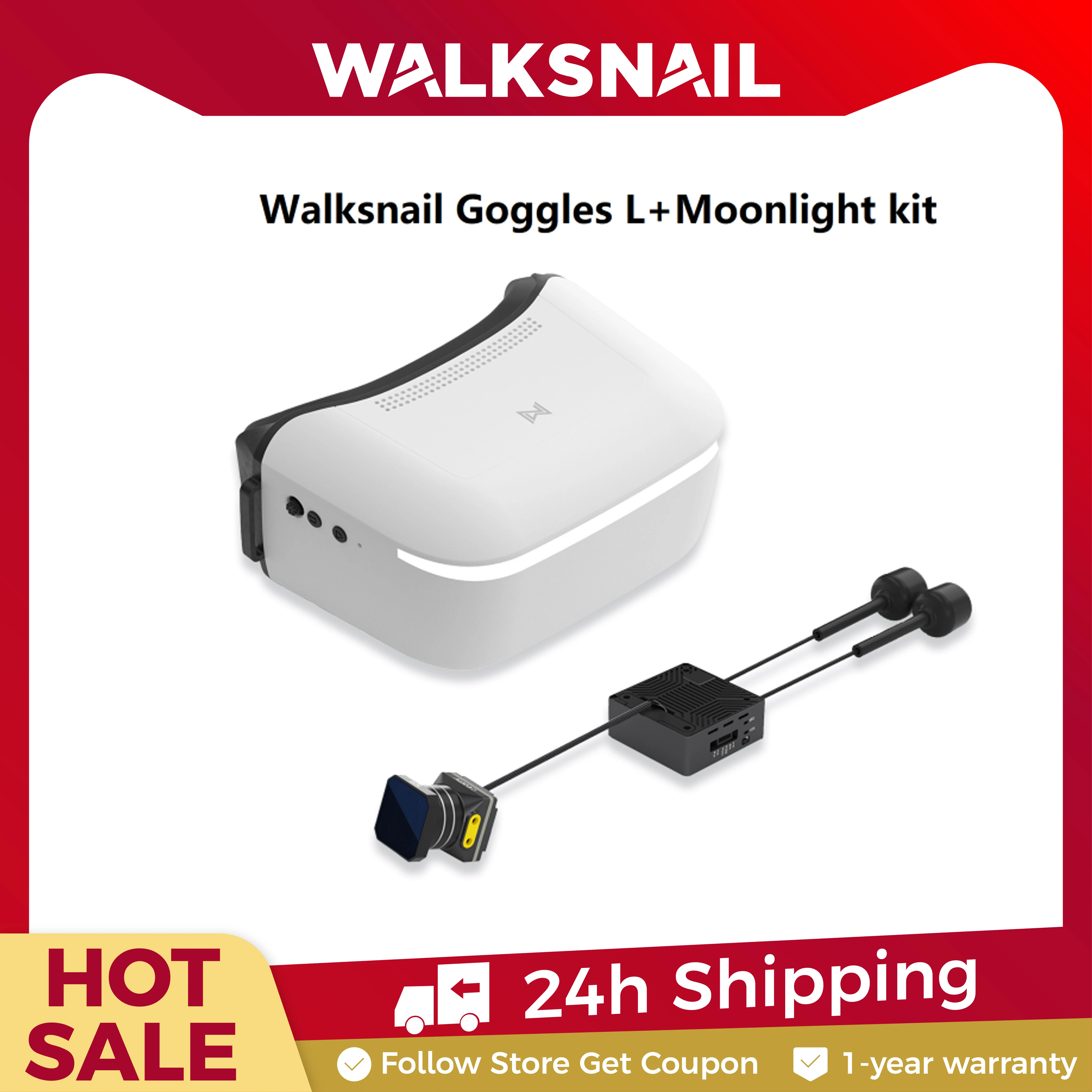 Walksnail Avatar HD Goggles L Moonlight Kit 4K/60FPS GM3 Gimbal Head Track System All-in-One Set für Wltoys RC Car HD FPV Racing