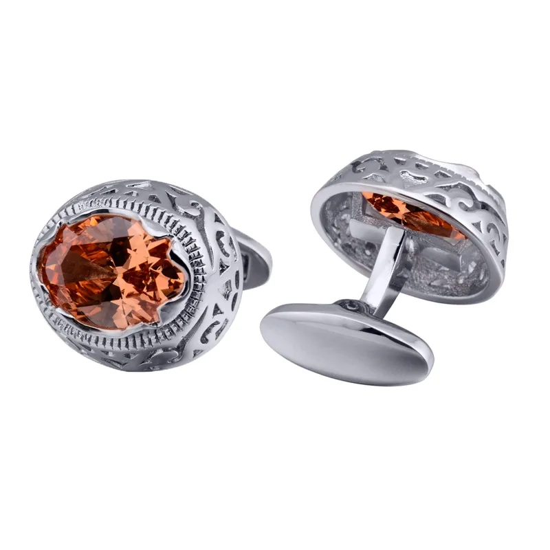 الرجال الراقية جوفاء خارج الزركون أزرار أكمام البيضاوي حمامة البيض الأحجار الكريمة الفرنسية كم مسمار الملحقات هدايا الأعمال غير رسمية #4