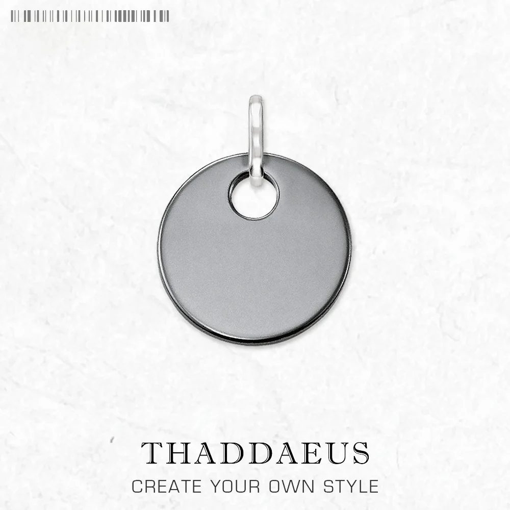 

Pendant Hematite Round Disc Ornament Brand New Fashion Jewelry Europe Classic 925 Sterling Silver Accessories Gift For Woman