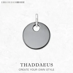 Pendant Hematite Round Disc Ornament Brand New Fashion Jewelry Europe Classic 925 Sterling Silver Accessories Gift For Woman