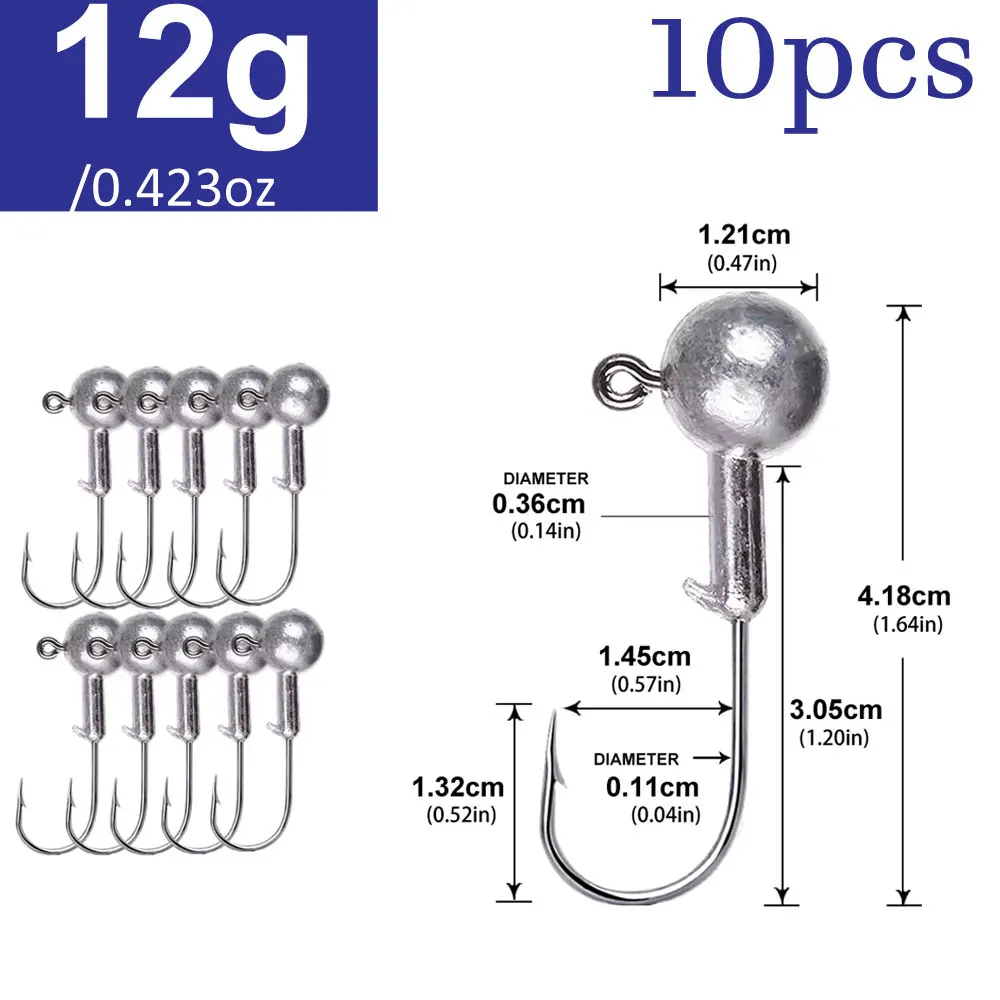 Lurestiker Box Paket 1g 2g 3g 4g 8g 10g 12g 14g 18g 20g 25g 28g Kurbel Angeln Jig Kopf Haken für Weichköder Wurm Köder Tackle