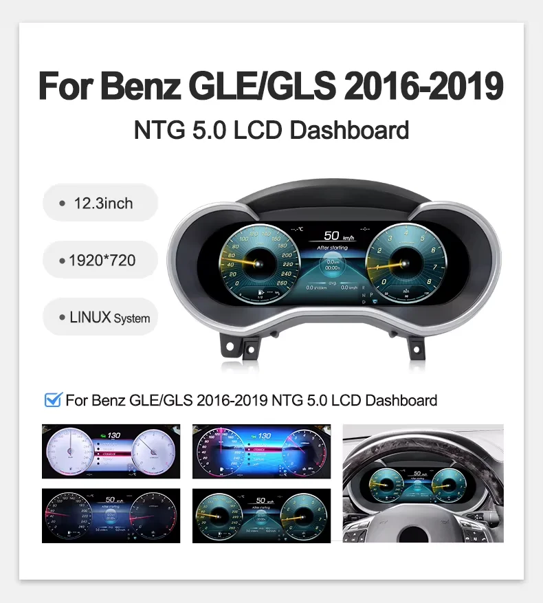 Digital Instrument Cluster For Mercedes Benz ML GL GLE GLS W164 W166 X164 X166 2012-2019 LCD Virtual Cockpit Speedometer