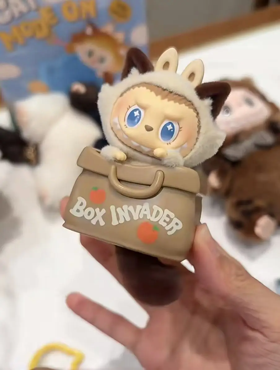 POP MART LABUBU the MONSTERS Cat Mode on Series Fridge Magnet Mystery Blind Box - Genuine Guess Toy Ornament Figurine Collection