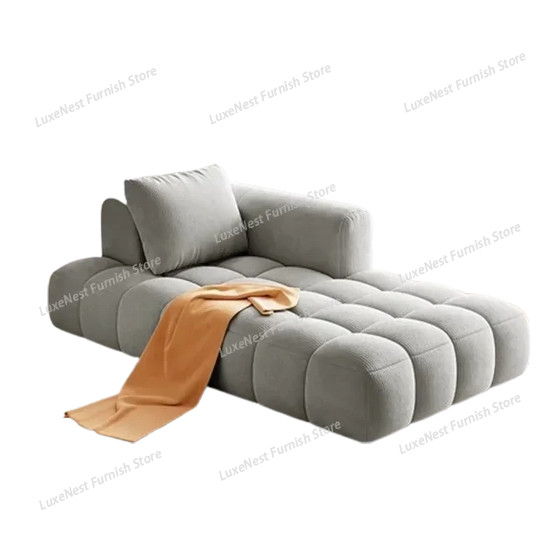 Imagen 7: Sofá Reclinable Extensible de Estilo Nórdico, Sofá Seccional de Terciopelo con Estructura de Madera, Sofá Cama, Sillón para Salón, Muebles para el Hogar