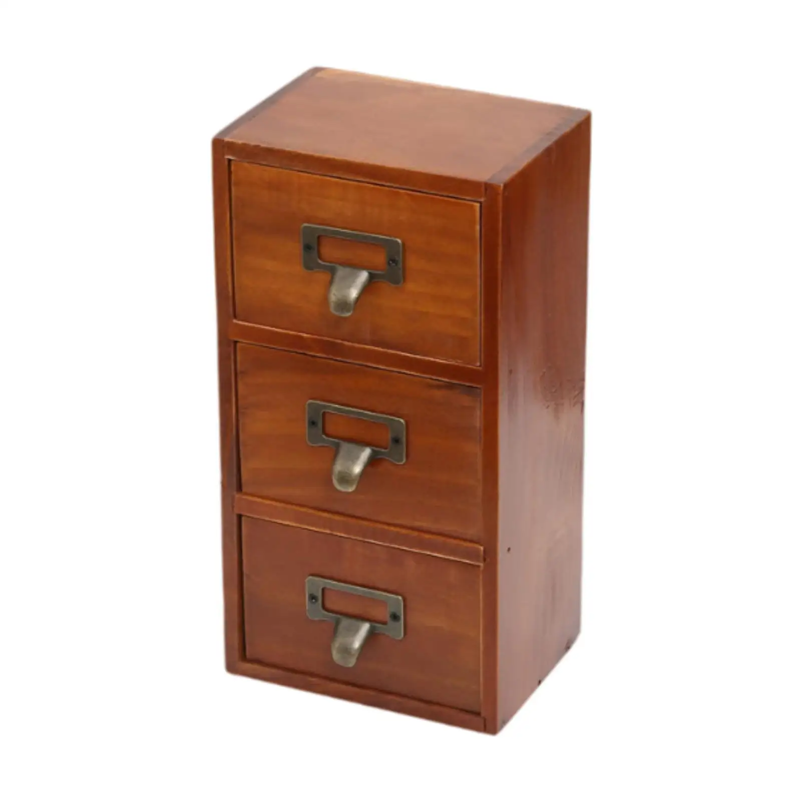 Mini cajonera de escritorio con contenedor de 3 cajones, diseño Retro, mesa pequeña de madera para tocador de maquillaje, joyería y oficina