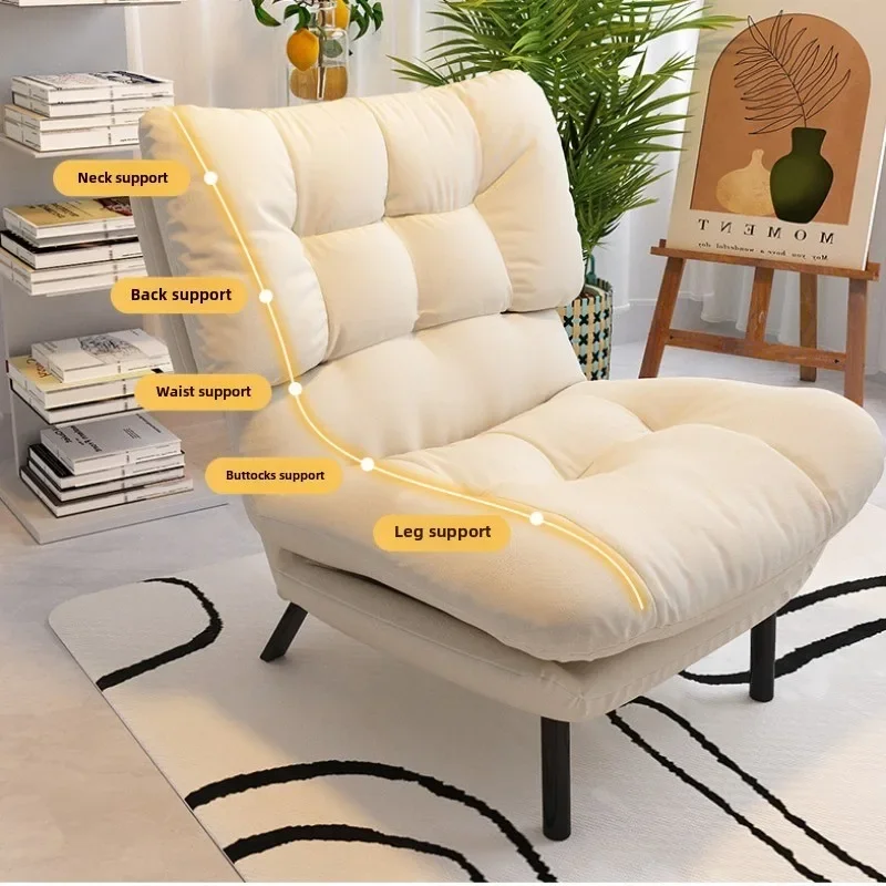 أريكة كسولة، كرسي صالة فردي، مقعد غرفة نوم، كرسي مسند ظهر قابل للطي، يمكن استخدامه كحصير ترفيهي #1