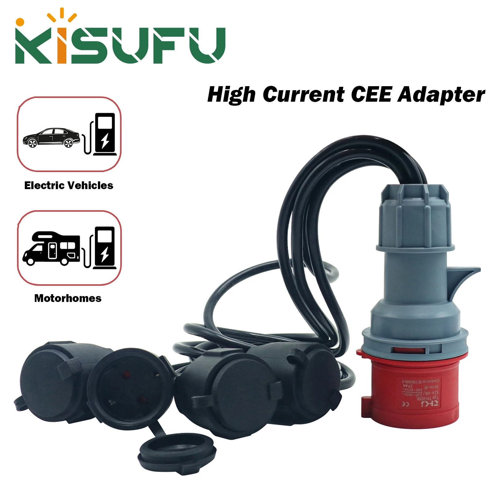4IN1 400 فولت 16A CEE محول عالية الحالي الفاصل إلى 230 فولت الفاصل تمديد كابل اقتران للسيارات الكهربائية المنازل ديكور