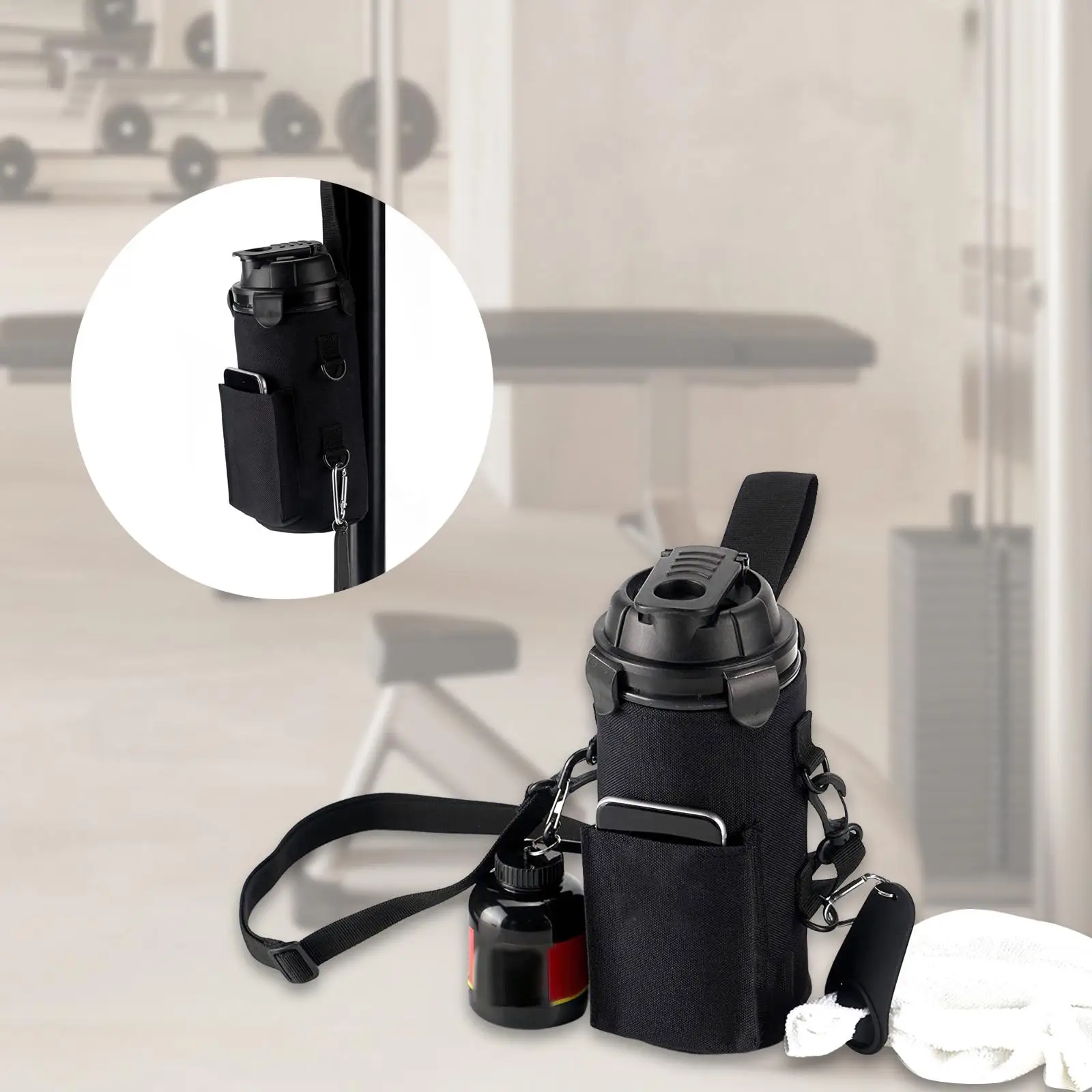 Bolsa magnética de gimnasio pequeña para hombres bolsa de botella de agua para deportes de viaje de fitness