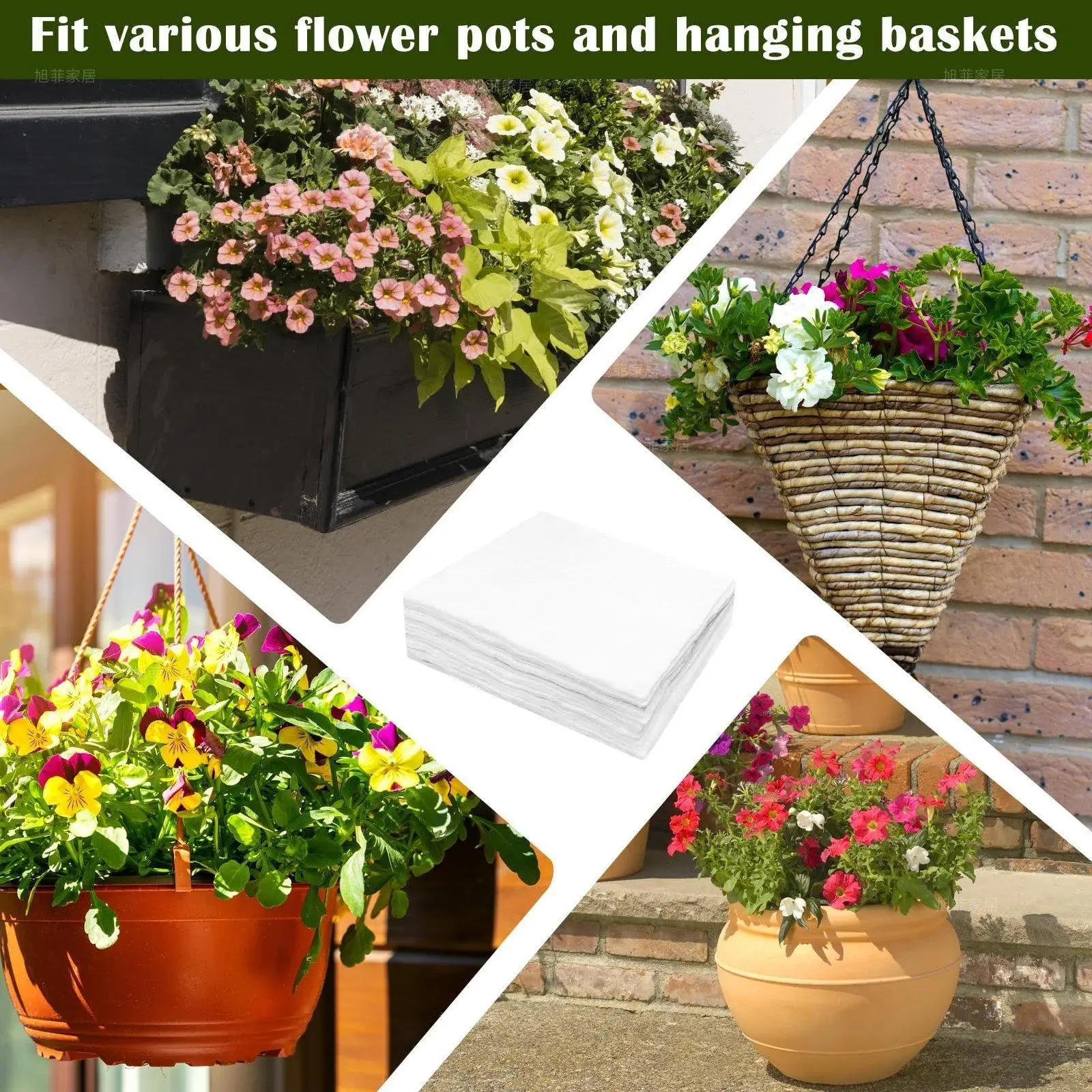 Self Watering Hanging Basket Liner Non Woven Fabric Retention Large Auto Watering Mat Absorbing Mat Water Catcher for Indoor