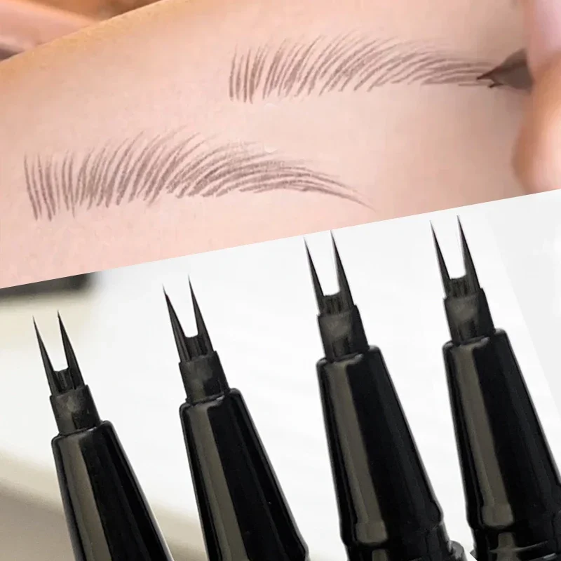 Eye-liner liquide waterproof à 2 fourches, maquillage pour les yeux, naturel, durable, sauvage, ultra-mince, vers à soie, cosmétiques pour les cils inférieurs