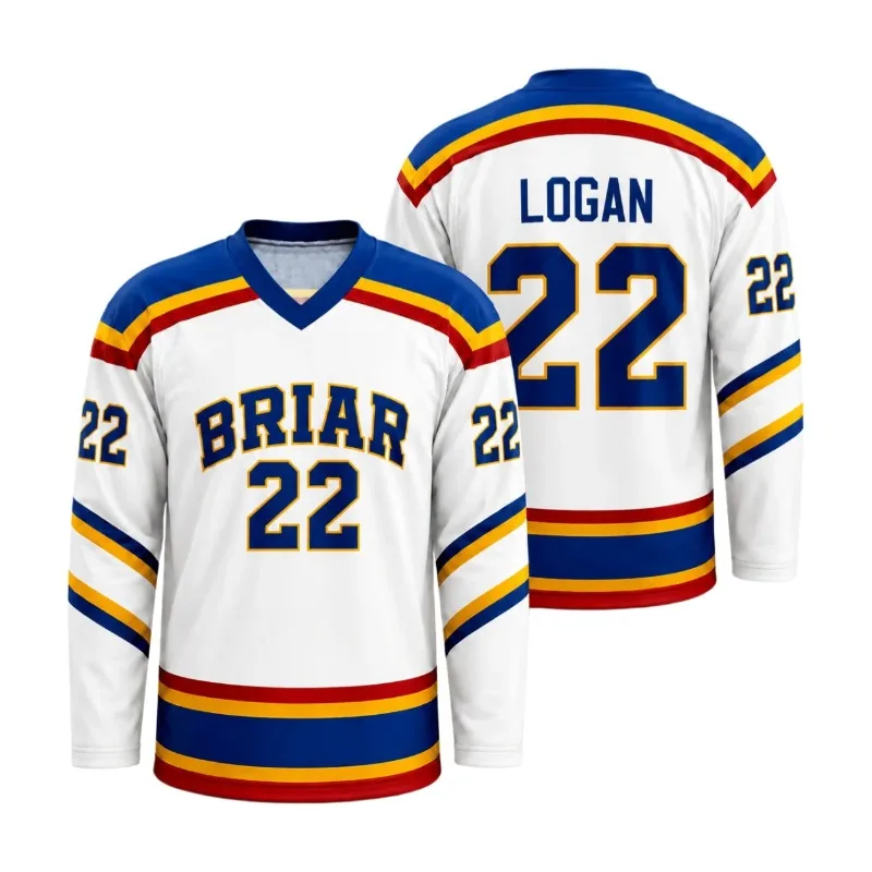 Briar #44 Graham Ice Hockey Jersey Unisex 3D Print V‑Neck Long Sleeve Sports Top, Men Women Casual Fan Hockey Game Shirt